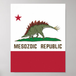 Póster Bandera de California de la República Mesozoica Es