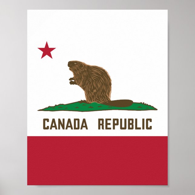 Póster Bandera de California en Canadá (Frente)