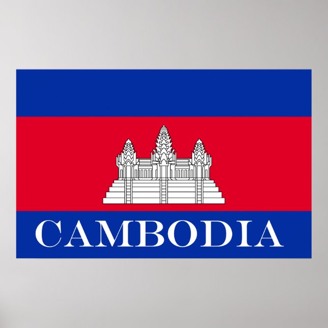 Póster Bandera de Camboya (Frente)