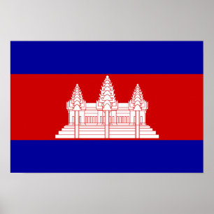 Póster Bandera de Camboya; camboyana