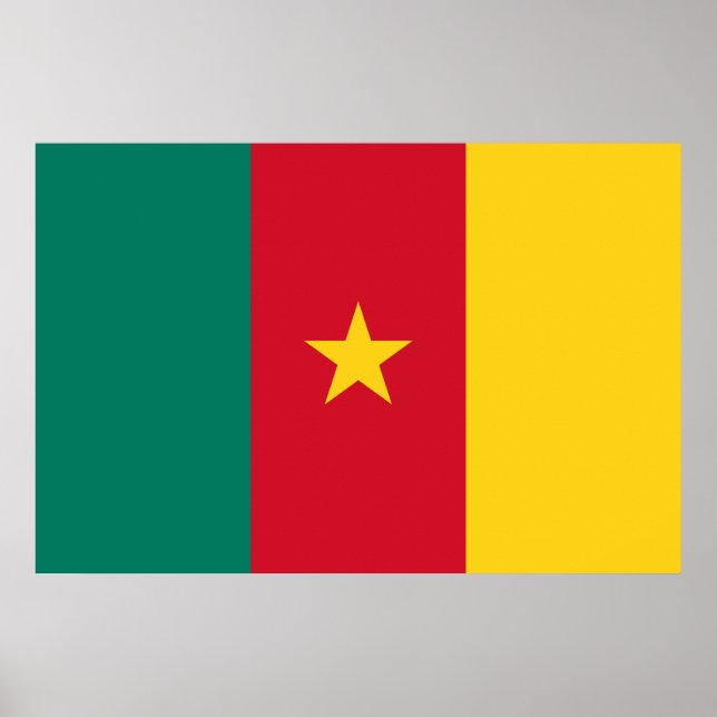 Póster Bandera de Camerún (Frente)