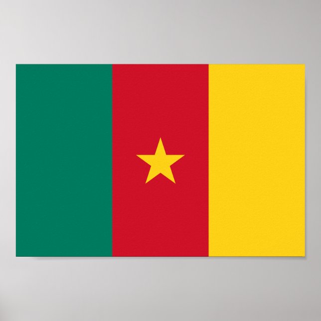 Póster Bandera de Camerún Patriótico (Frente)