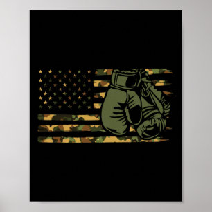 Póster Bandera De Camo Boxing Ee.Uu. Para Boxeador - Band