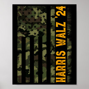 Póster Bandera de camuflaje de Walz elección presidencial