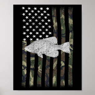 Póster Bandera de camuflaje para pesca de crappie (en la