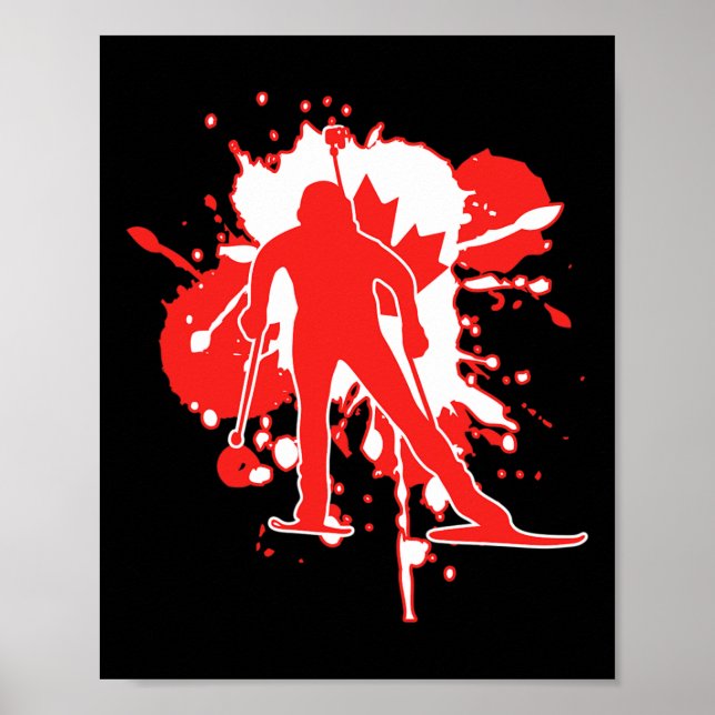 Póster Bandera de Canadá: Biatlón canadiense (Frente)