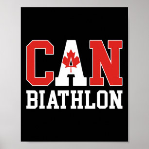 Póster Bandera de Canadá Biatlonista - Canadiense Can Bia