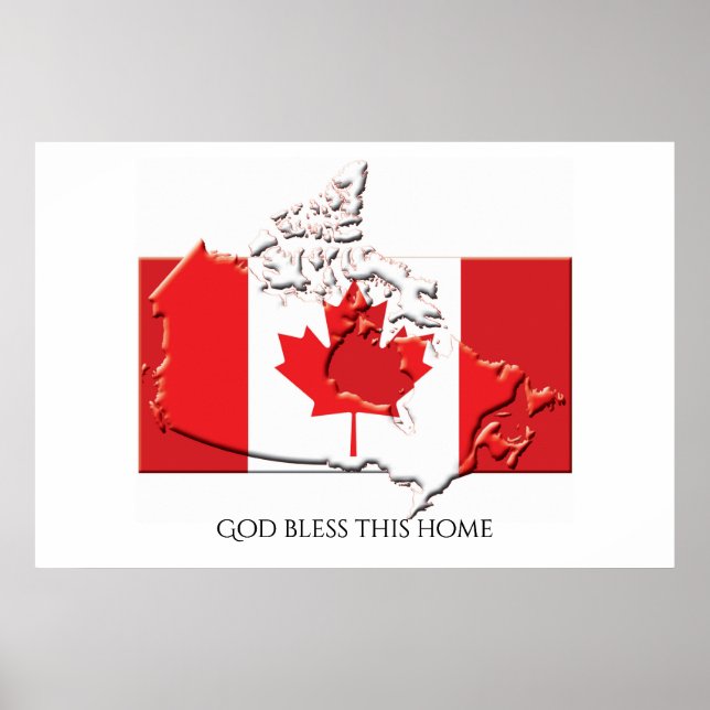 Póster Bandera de CANADÁ Patriótico Home Personalizado Te (Frente)