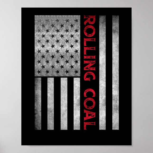 Póster Bandera de carbón rodante Diesel Camión Hoodie Tur (Frente)