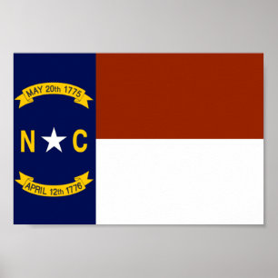 Póster Bandera de Carolina del Norte