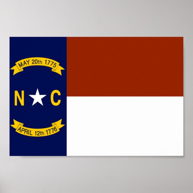 Póster Bandera de Carolina del Norte (Frente)