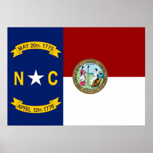 Póster Bandera de Carolina del Norte