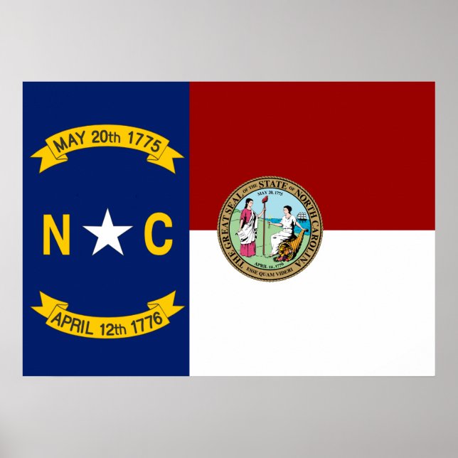 Póster Bandera de Carolina del Norte (Frente)