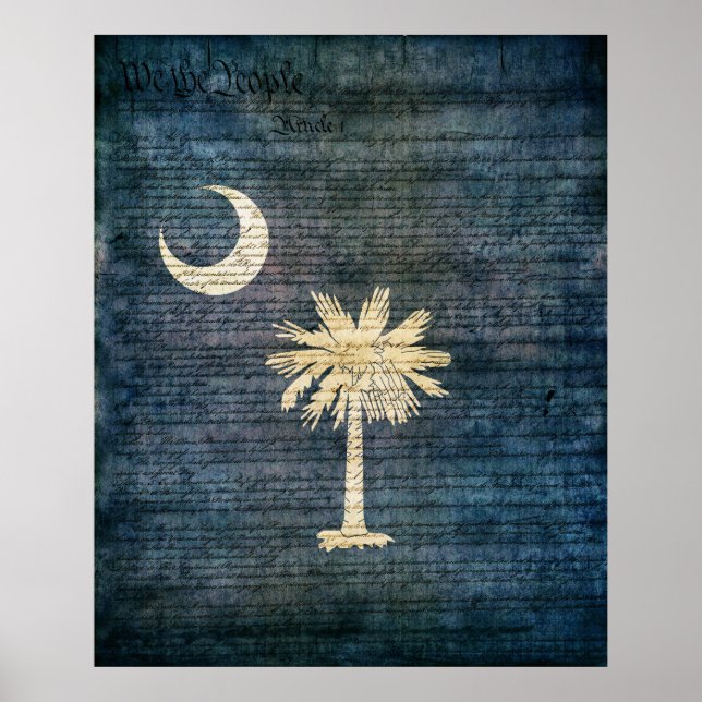 Póster Bandera de Carolina del Sur (Frente)