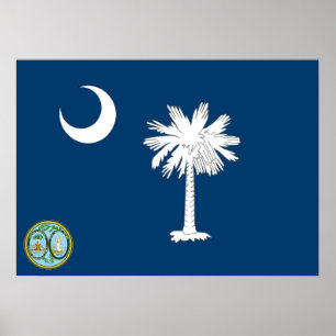 Póster Bandera de Carolina del Sur