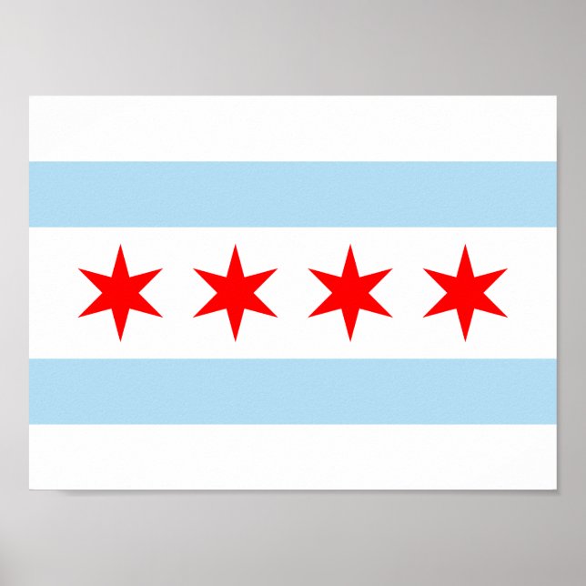 Póster Bandera de Chicago (Frente)