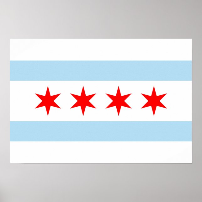 Póster Bandera de Chicago (Frente)