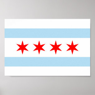 Póster Bandera de Chicago