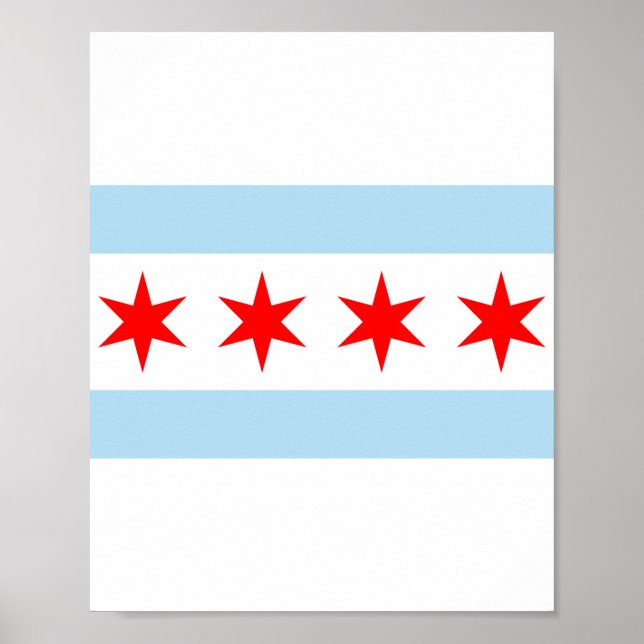 Póster Bandera de Chicago (Illinois) (Frente)