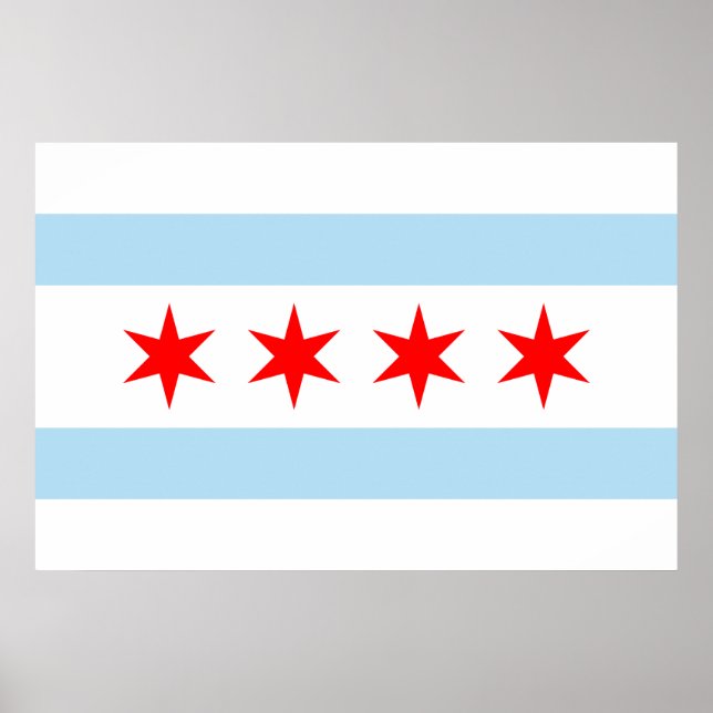Póster Bandera de Chicago Print (Frente)