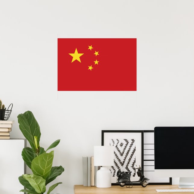 Póster Bandera de China (Oficina en casa)