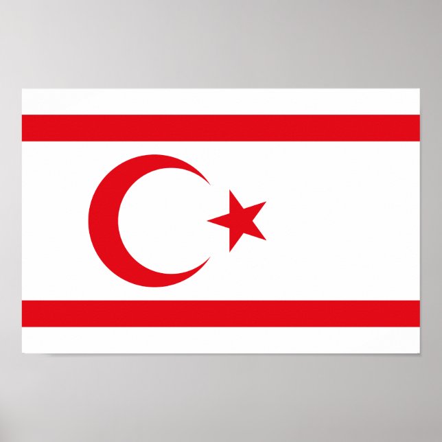 Póster Bandera de Chipre del Norte (Frente)