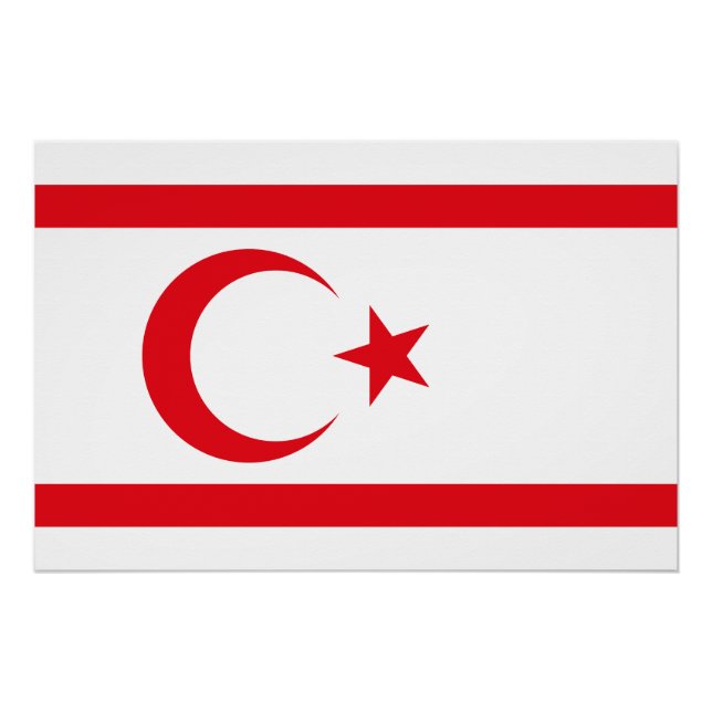 Póster Bandera de Chipre Septentrional (Anverso)