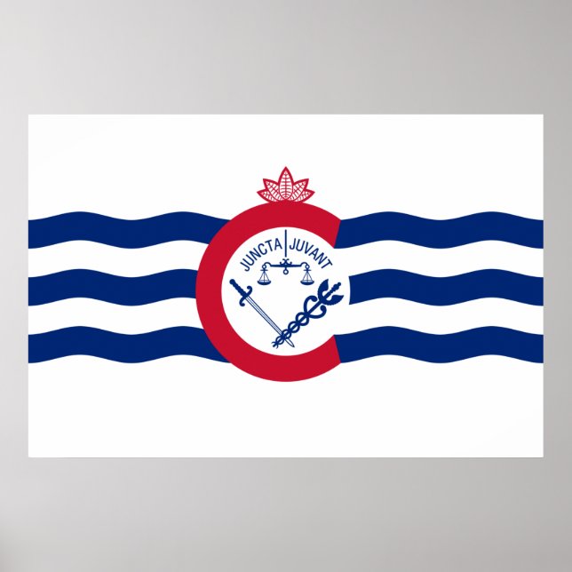 Póster Bandera de Cincinnati (Ohio) (Frente)