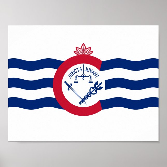 Póster Bandera de Cincinnati, Poster de Ohio (Frente)
