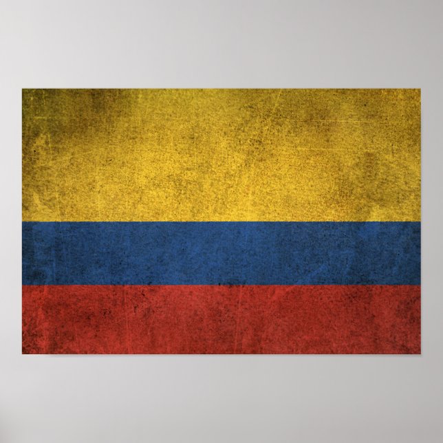 Póster Bandera de Colombia con problemas de cosecha (Frente)