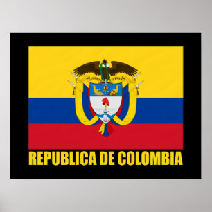 Póster Bandera de Colombia y COA