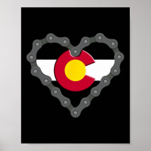 Póster Bandera de Colorado Ciclismo Ciclismo de Montaña H