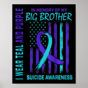 Póster Bandera de Concienciación sobre Suicidio Morado ve