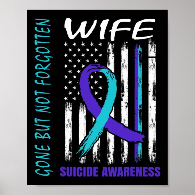 Póster Bandera de concientización suicida de esposa desap (Frente)