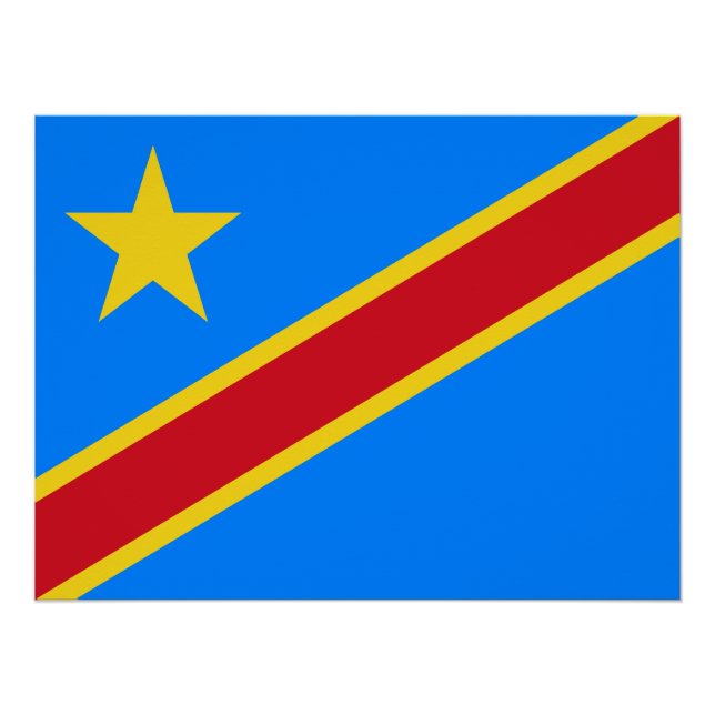 Póster Bandera de Congo Kinshasa (Anverso)