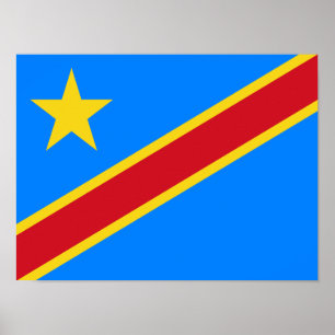 Póster Bandera de Congo Kinshasa