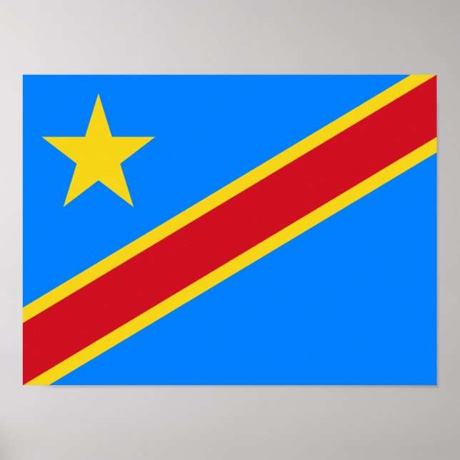 Póster Bandera de Congo Kinshasa (Frente)