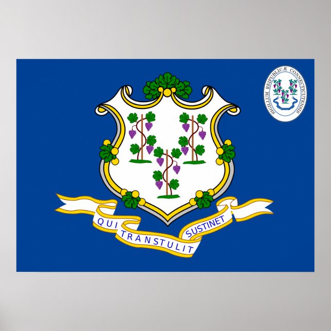 Póster Bandera de Connecticut (Frente)