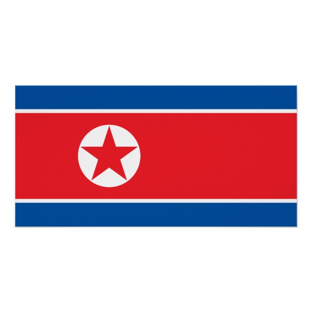 Póster Bandera de Corea del Norte (Anverso)