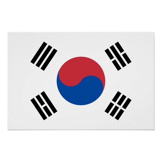 Póster Bandera de Corea del Sur (Anverso)