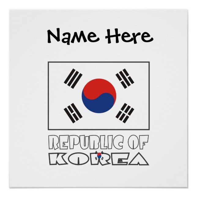 Póster Bandera de Corea del Sur República de Corea Person (Anverso)