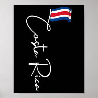 Póster Bandera de Costa Rica Vacaciones Tropical Pura Vid