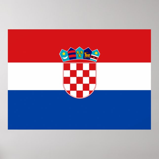 Póster Bandera de Croacia (Frente)