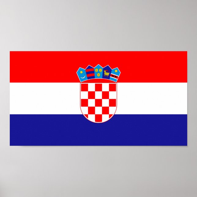 Póster Bandera de Croacia (Frente)