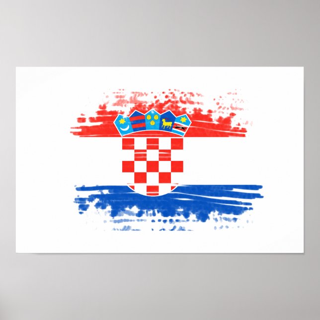 Póster Bandera de Croacia (Frente)