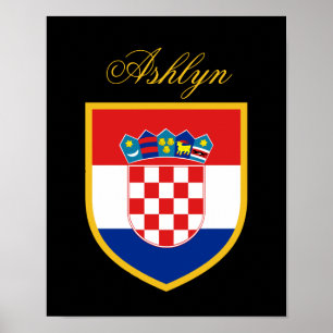 Póster Bandera de Croacia personalizada