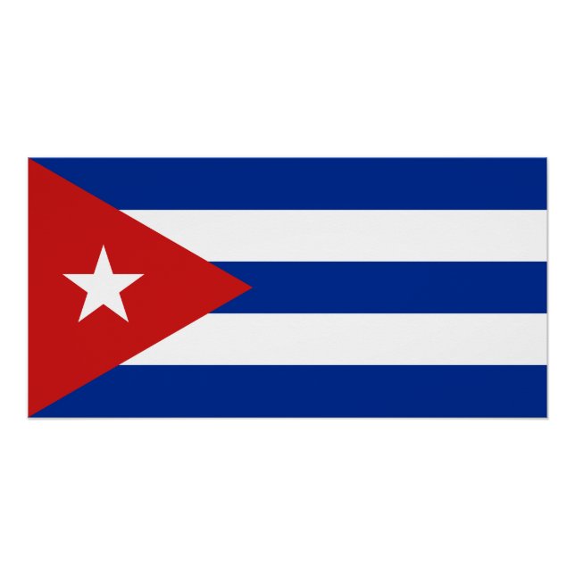 Póster Bandera de Cuba (Anverso)