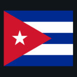 Póster Bandera de Cuba<br><div class="desc">Este diseño presenta la bandera nacional de Cuba (oficialmente la República de Cuba), que es un país que comprende la isla de Cuba, así como la Isla de la Juventud y varios archipiélagos menores. Cuba se encuentra en el Caribe septentrional, donde se encuentran el Mar Caribe, el Golfo de México...</div>