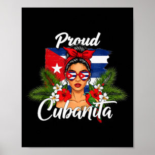 Póster Bandera de Cuba Mes de la Herencia Hispana Cubanit