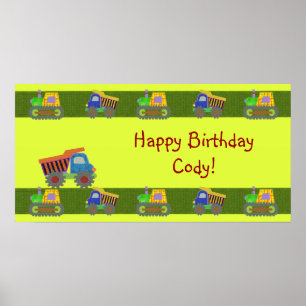 Póster Bandera de cumpleaños de volquete